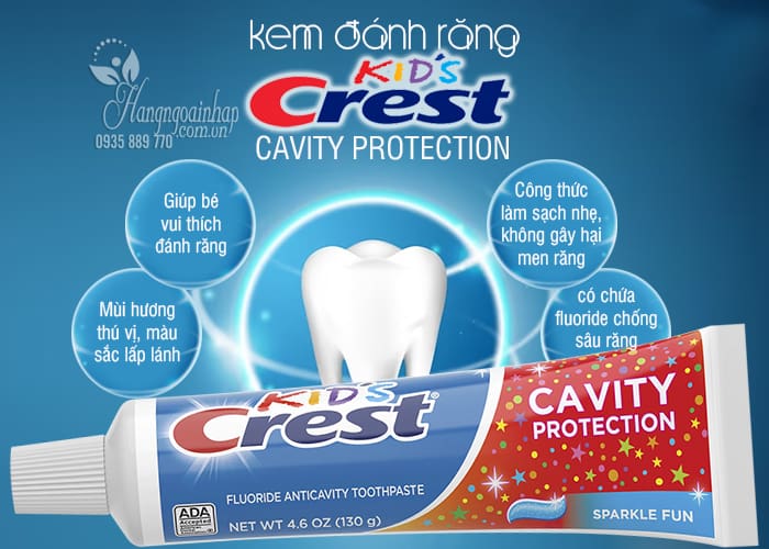 Kem đánh răng Crest Kid’s Cavity Protection 130g của Mỹ 4
