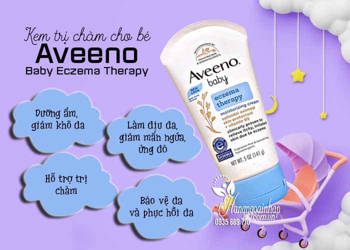 Kem trị chàm cho bé Aveeno Baby Eczema Therapy của Mỹ 141g 5