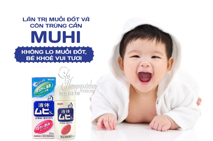 Lăn trị muỗi đốt và bôi vết côn trùng cắn Muhi 50ml Nhật Bản 1