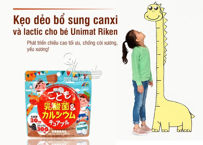 Kẹo bổ sung canxi và lactic cho bé Unimat Riken 90 viên 1