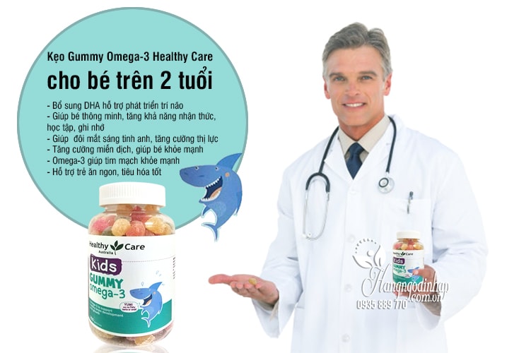 Kẹo Gummy Omega-3 Healthy Care 250 viên cho bé trên 2 tuổi 7