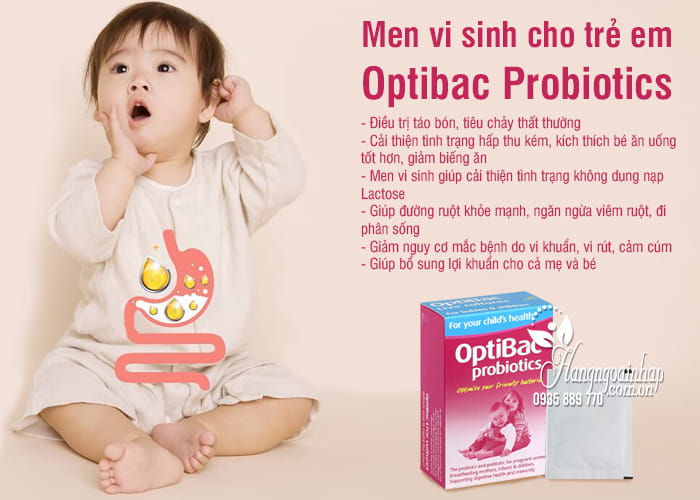 Men vi sinh cho trẻ em Optibac Probiotics hồng của Anh Quốc 1