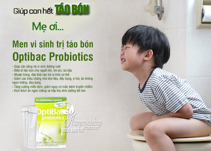 Men vi sinh Optibac Probiotics trị táo bón cho trẻ từ 1 tuổi 2