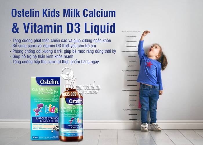 Ostelin Kids Milk Calcium & Vitamin D3 Liquid 90ml của Úc 8