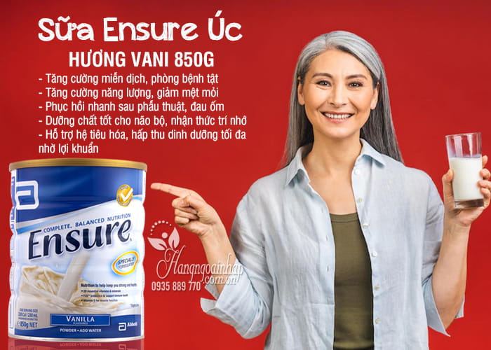 Sữa Ensure 850g Úc hương Vani thơm ngon, giàu dưỡng chất 3