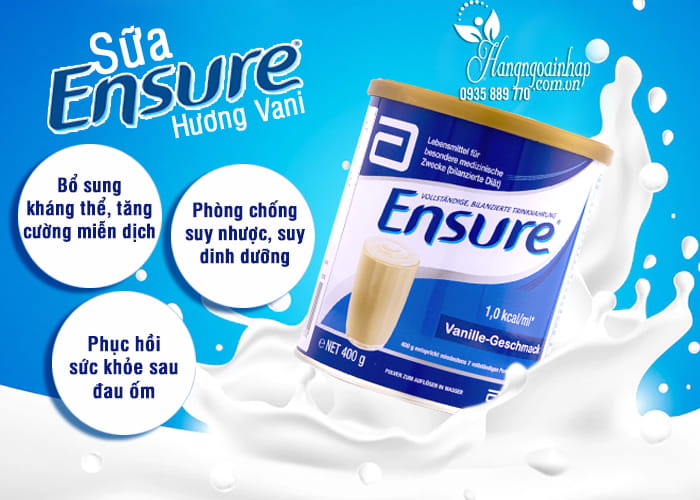 Sữa Ensure Đức 400g hương Vani, bổ dưỡng cho mọi lứa tuổi 3