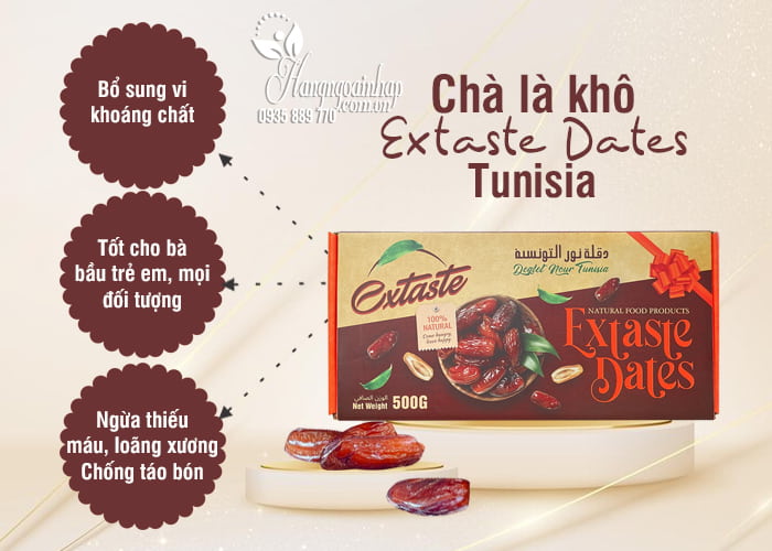 Chà là khô Extaste Dates Tunisia 500g vị ngon tự nhiên 67