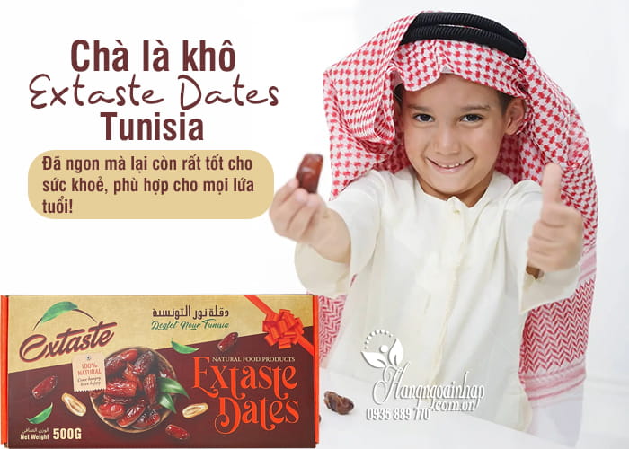 Chà là khô Extaste Dates Tunisia 500g vị ngon tự nhiên 99