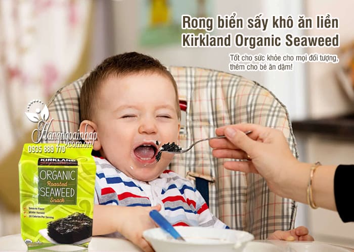 Rong biển sấy khô ăn liền Kirkland Organic Seaweed 17g 1