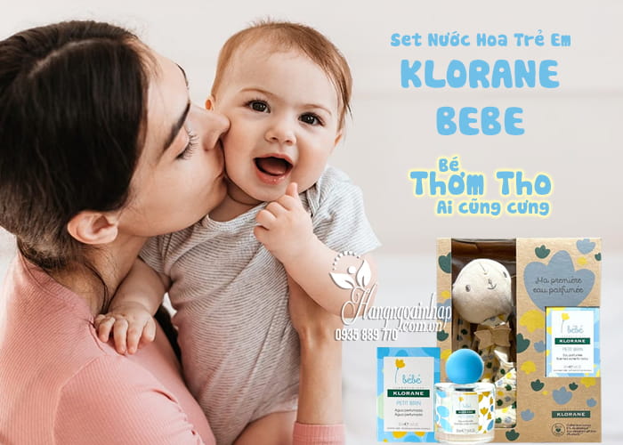 Set nước hoa trẻ em Klorane Bebe 50ml tặng thỏ bông dễ thương 34