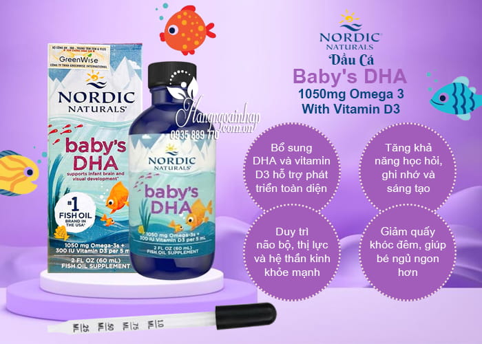Siro Baby’s DHA Omega-3 With Vitamin D3 Nordic Naturals 60ml 55
