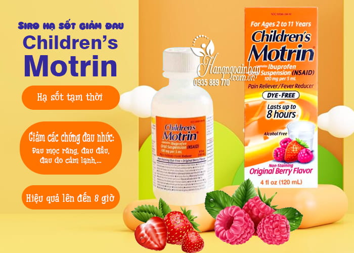 Siro hạ sốt giảm đau Children’s Motrin cho bé 2-11 tuổi 4