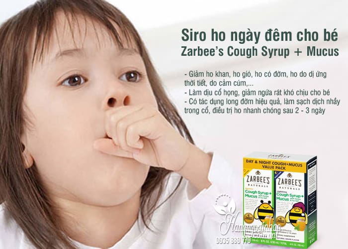 Siro ho ngày đêm cho bé Zarbee’s Cough Syrup + Mucus Mỹ 4