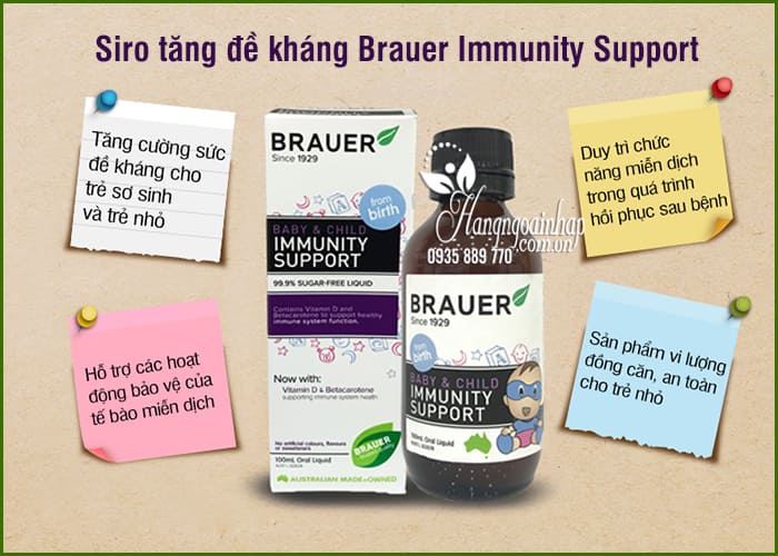 Siro tăng đề kháng Brauer Immunity Support 100ml của Úc 5