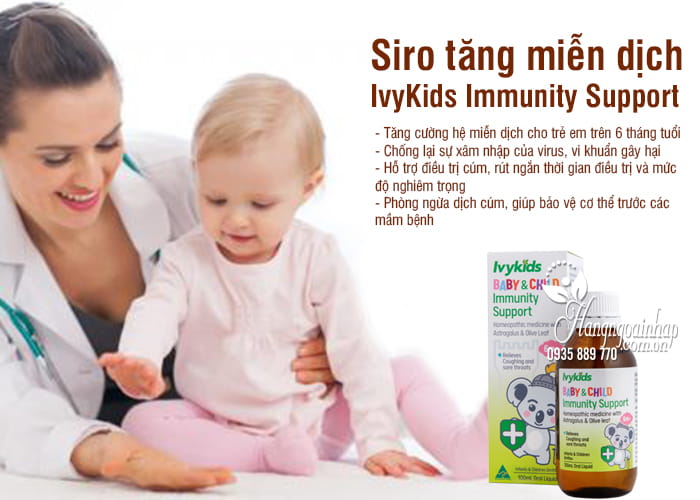 Siro tăng miễn dịch IvyKids Immunity Support trên 6 tháng 2