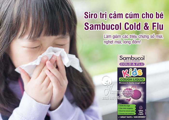 Siro trị cảm cúm cho bé Sambucol Cold & Flu 120ml 1