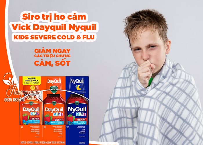 Siro trị ho cảm Vick Dayquil Nyquil Kids Severe Cold & Flu 1