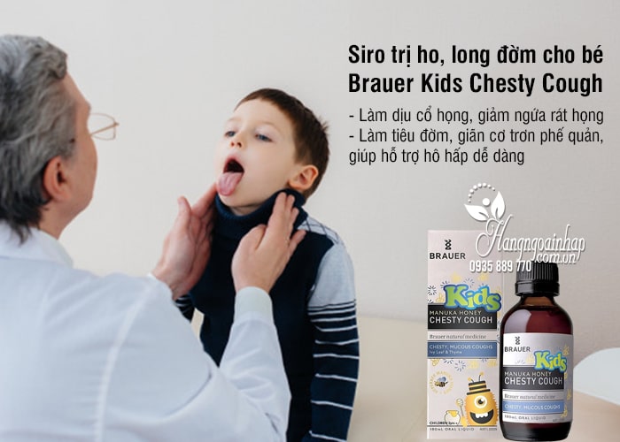 Siro trị ho, long đờm Brauer Kids Chesty Cough 100ml cho bé 3