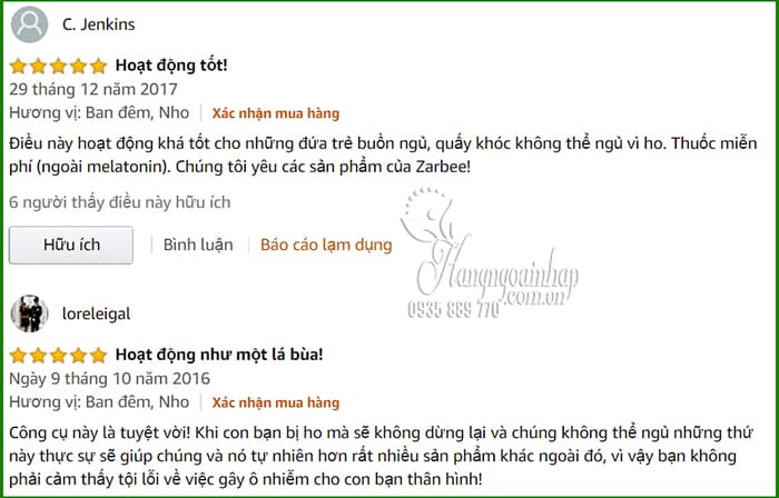 Siro trị ho mật ong Zarbee’s Cough Syrup ngày và đêm cho bé của Mỹ 6