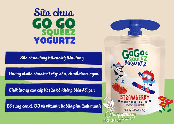 Sữa chua Go Go Squeez Yogurtz thùng 16 túi x 85g 9