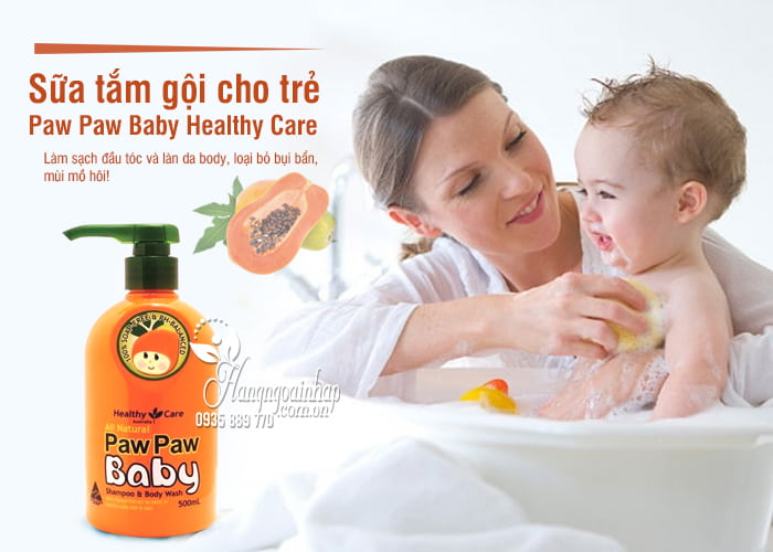 Sữa tắm gội Paw Paw Baby Healthy Care 500ml của Úc cho trẻ 1