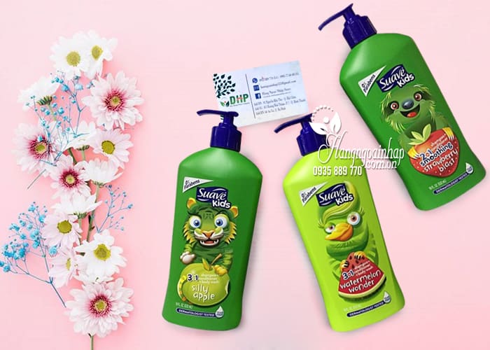 Sữa tắm gội xả Suave Kids 3 in 1 mẫu mới chai có vòi 532ml 3