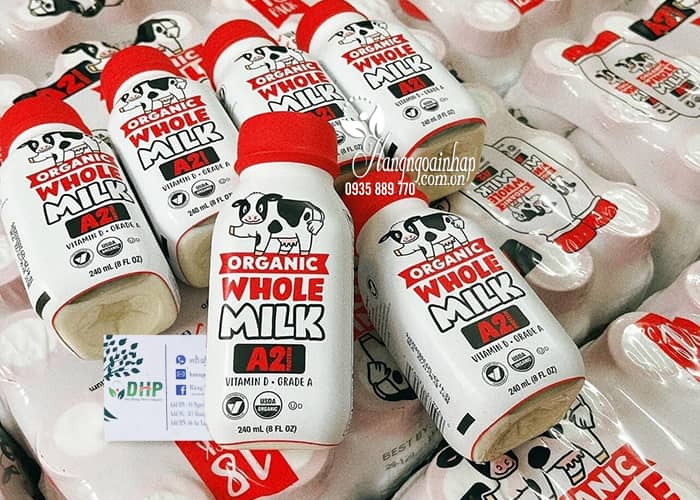 Sữa tươi A2 Organic Whole Milk thùng 18 chai x 240ml Mỹ 8