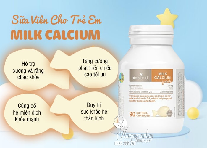 Sữa Viên Cho Trẻ Em Calcium Milk Bio Island 90 Viên Của Úc 45