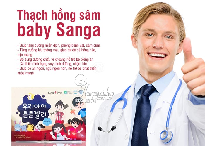 Thạch hồng sâm baby Sanga Hàn Quốc 14 gói x 20g chính hãng 2