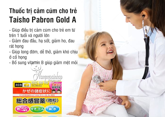 Thuốc trị cảm cúm cho trẻ Taisho Pabron Gold A 46 gói Nhật Bản 5