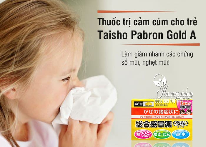 Thuốc trị cảm cúm cho trẻ Taisho Pabron Gold A 46 gói Nhật Bản 2