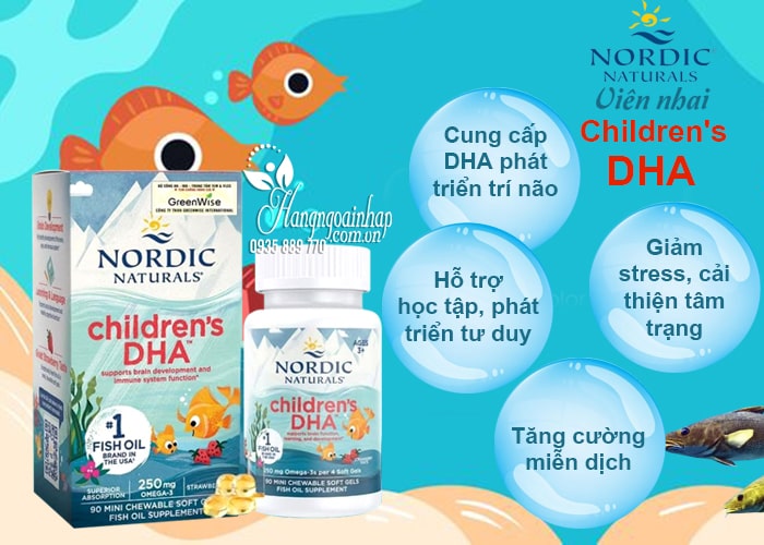 Viên nhai Nordic Naturals Childrens DHA 90 viên của Mỹ 00