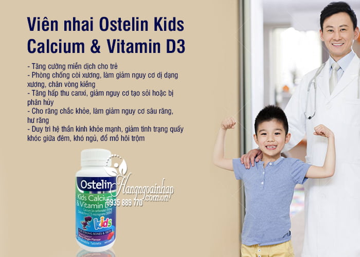 Viên nhai Ostelin Kids Calcium & Vitamin D3 cho bé 90 viên 4