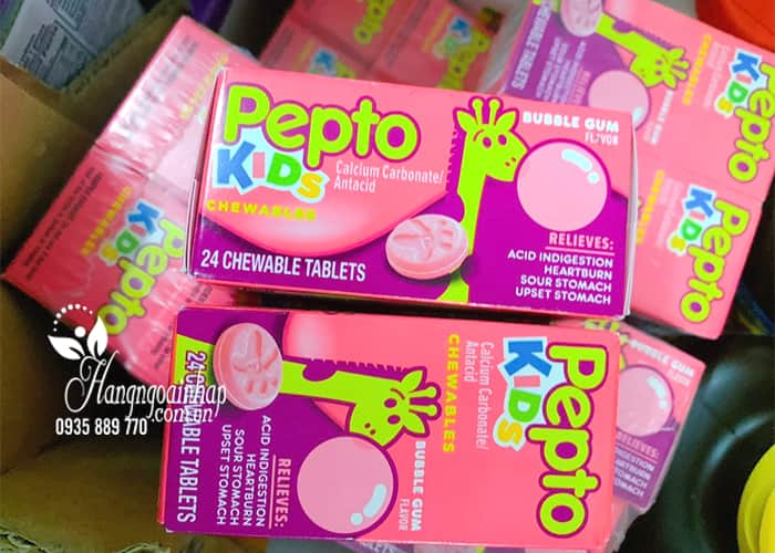 Viên nhai trị đau bụng cho bé Pepto Kids Chewable 24 viên 7