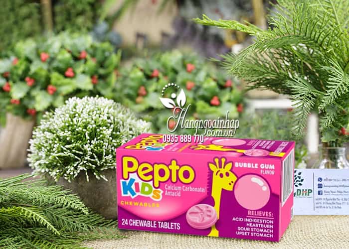 Viên nhai trị đau bụng cho bé Pepto Kids Chewable 24 viên 00