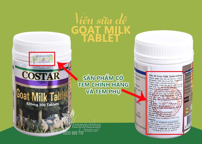 Viên sữa dê Costar Goat Milk Tablet 620mg của Úc 300 viên 99