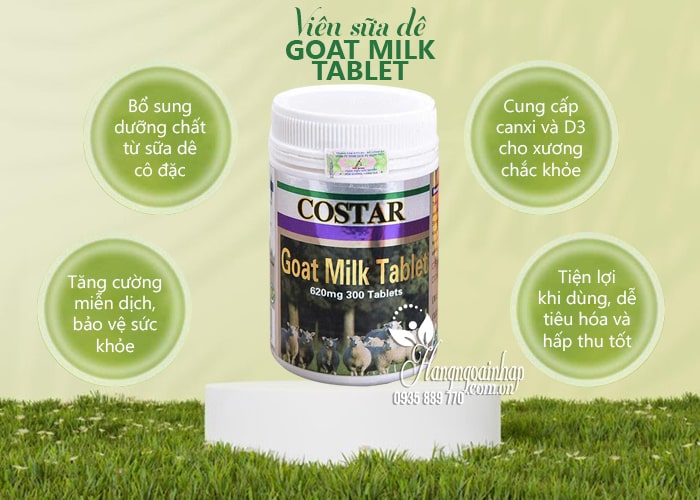 Viên sữa dê Costar Goat Milk Tablet 620mg của Úc 300 viên 56