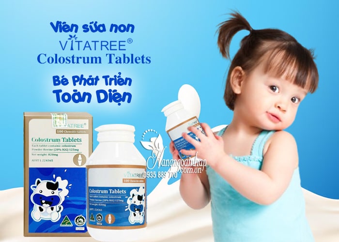Viên sữa non Vitatree Colostrum 100 Chewable Tablets của Úc 2