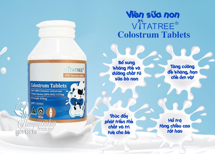 Viên sữa non Vitatree Colostrum 100 Chewable Tablets của Úc 34