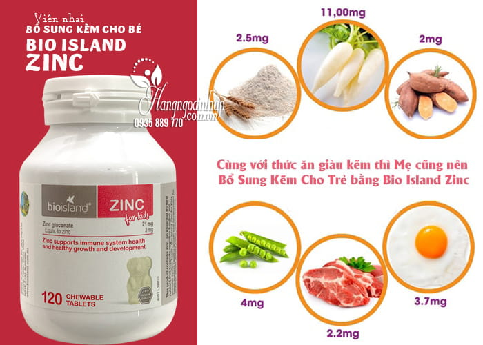 Viên nhai bổ sung kẽm cho bé Bio Island Zinc 120 viên của Úc 45