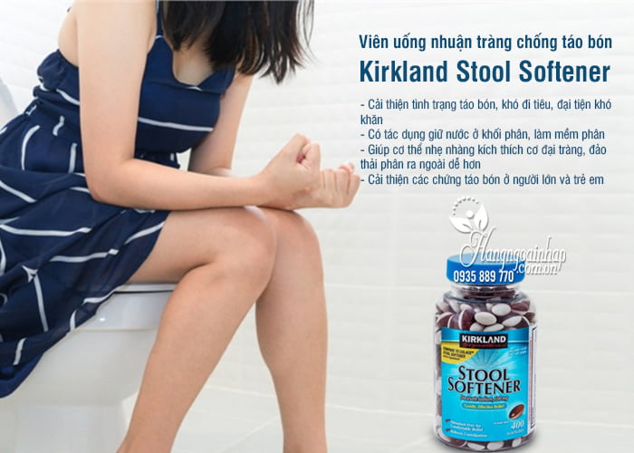 Viên uống nhuận tràng chống táo bón Kirkland Stool Softener 7