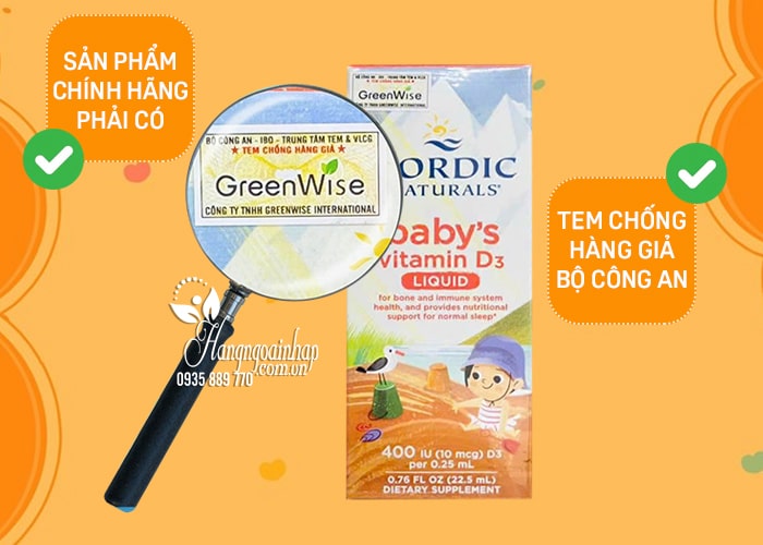 Vitamin D3 cho bé Baby Vitamin D3 Nordic Naturals của Mỹ 23
