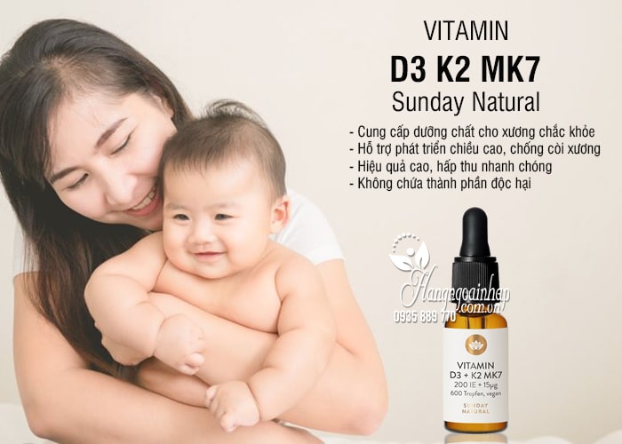Vitamin D3 K2 MK7 Sunday Natural của Đức 20ml cho trẻ em 3