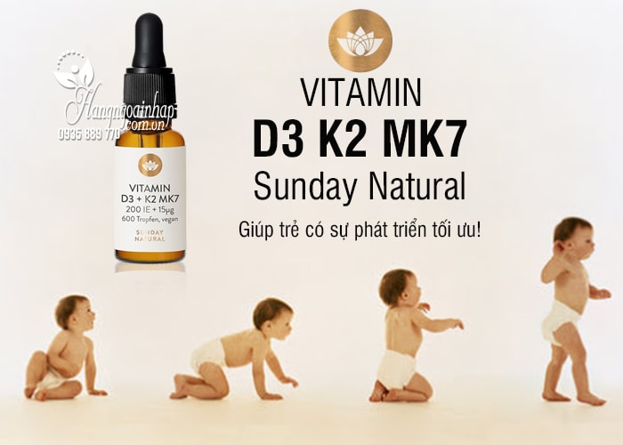 Vitamin D3 K2 MK7 Sunday Natural của Đức 20ml cho trẻ em 1
