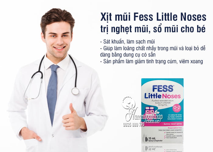 Xịt mũi Fess Little Noses 15ml trị nghẹt mũi, sổ mũi cho bé từ 0-2 tuổi  21