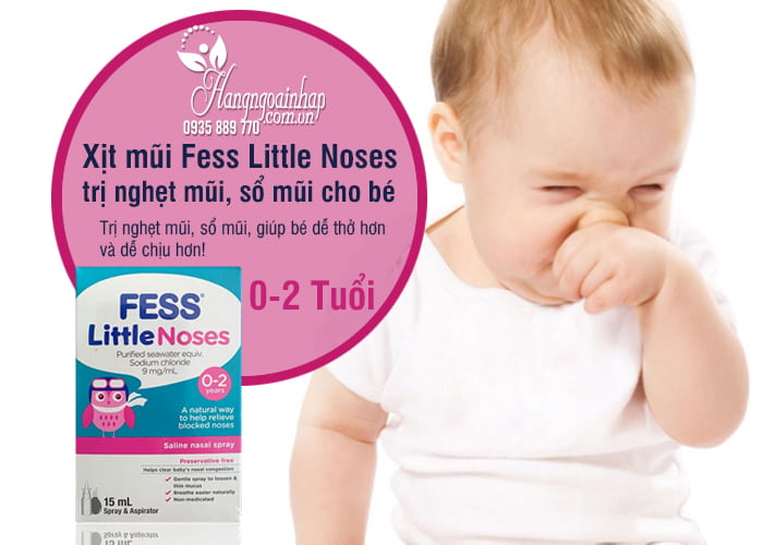 Xịt mũi Fess Little Noses 15ml trị nghẹt mũi, sổ mũi cho bé từ 0-2 tuổi  1