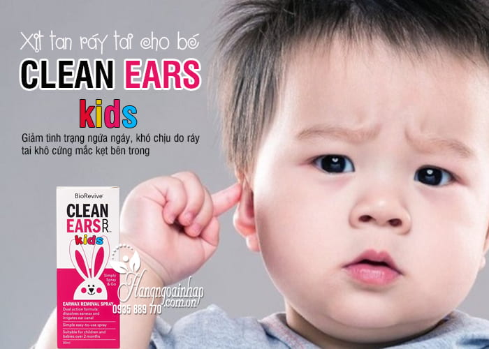 Xịt tan ráy tai cho bé Clean Ears Kids 30ml của Úc - Leowiki