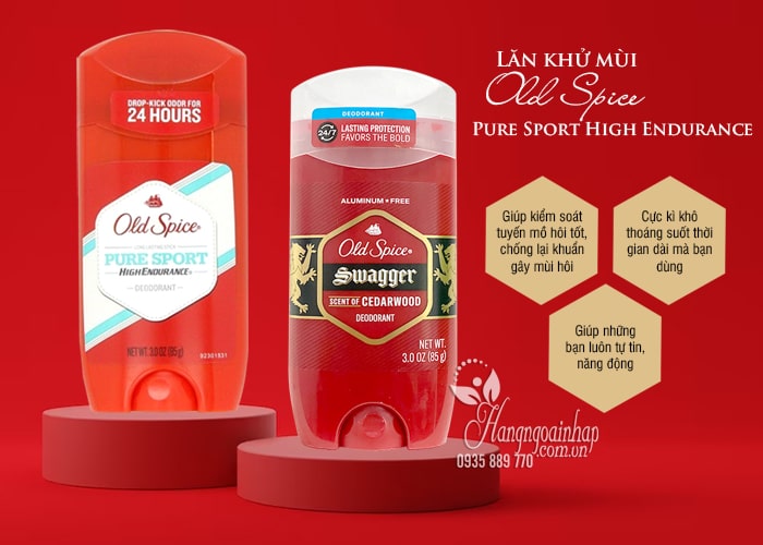 Lăn khử mùi Old Spice Pure Sport High Endurance 85g của Mỹ 990