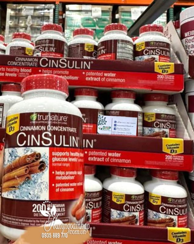Viên uống cân bằng đường huyết Cinsulin Trunature 200 viên 54