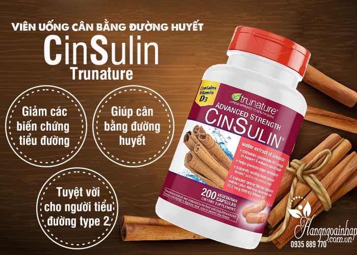 Viên uống cân bằng đường huyết Cinsulin Trunature 200 viên 9
